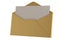 Golden mail isolated on white background 3D illustration