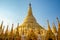 Golden main stupa of Shwedagon pagoda in Yangon Burma Myanmar