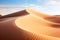 Golden Majesty: Sahara\\\'s Endless Dunes Under Azure Sky