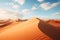 Golden Majesty: Sahara\\\'s Endless Dunes Under Azure Sky