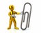 Golden man and silver paper clip