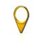 Golden map pins sign location icon