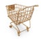 Golden market shopping cart 3D.