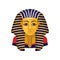 Golden mask of Tutankhamun. Pharaoh of ancient Egypt. Flat vector for advertising poster or flyer of travel agency