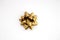 Golden matte gift bow on a white background. Design element