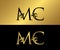 Golden MC Luxury Logo Icon, Vintage Gold MC Letter Logo