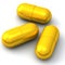 Golden medical capsules 3d