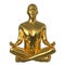 Golden meditate man lotus yoga pose stylized character figure