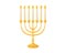 Golden menorah with candles hebrew religion tradition decoration flame and candelabrum hanukkah orthodox judaism