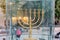 The Golden Menorah, copy of one used in Second Temple, in the Jewish Quarter of Jerusalem old city, Israel