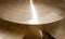 Golden metal cymbal drum detail