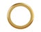 Golden metal grommet ring for paper, card, tag, sticker or hanger isolated on white background