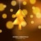 Golden metal tree decoration for christmas party with bokeh background