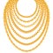 Golden metallic chain necklaces vector set