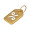 Golden metallic glossy retail tag rope on ring diagonal placed 3d icon realistic vector illustration