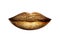 golden metallized female lips