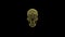 Golden mexican skull loop animation wih luma matte