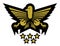 Golden military emblem