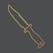 Golden military hunting knife icon