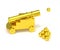 Golden miniature cannon cannonball