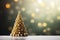 golden miniature christmas tree decoration AI generated