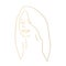 Golden minimal outline of beauty woman face