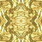 Golden mirror seamless texture of a swirling vortex. Gold background with a twisted pattern. Liquid gold