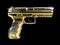 Golden modern semi automatic pistol