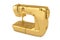 Golden Modern Sewing Machine. 3d Rendering