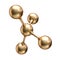 Golden molecule model abstract concept