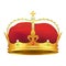 Golden Monarchical Crown with Stones on White