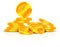 Golden money pile. Cartoon shiny star coins