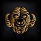 Golden Monkey head logo isolated on black background.