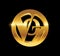 Golden Monogram Logo Initial Letters VOZ