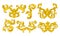 Golden Monograms with Floral Ornament Collection, Baroque Vignettes Design Element Vector Illustration