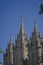 Golden moroni on the top of the salt lake city temple