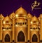 Golden mosque concept muslim community holy month eid mubarak