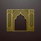 Golden mosque door decorated with islamic pattern for Ramadan Mubarak.
