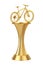 Golden Mountain Bike Award Trophy Pedestal. 3d Rendering