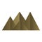 Golden mountains low poly style. Polygonal shapes