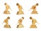 Golden Music Award Trophy in Shape of Hand with Microphone in Different Position. 3d Rendering