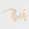 Golden musical notes melody on transparent background