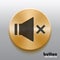 Golden mute sound button with black symbol