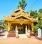 The golden Myazedi Shrine in Bagan, Myanmar