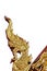 Golden naga Thai dragon ornament isolated