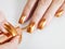 Golden nail polish