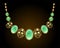 Golden necklace with chrysoprase gems