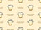 golden needle mushroom seamless pattern on yellow background. Pixel style