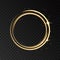 Golden neon circle light effect isolated on black transparent ba