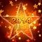 Golden new year 2014 in shining star